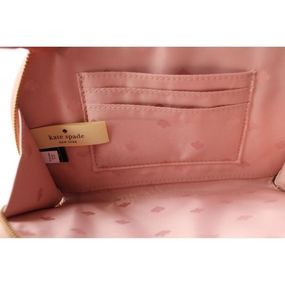 Kate Spade Jackson Half Moon Pebbled Leather Wristlet Warmvellum - Picture 7 of 7